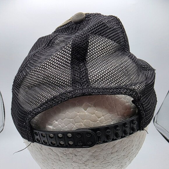 Panama Jack Mens One Size Gray Black Distressed Mesh Trucker Hat Adjustable - Picture 3 of 9